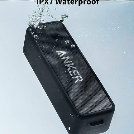 Anker SoundCore 2 Bluetooth Speaker, Massive Bass with Dual Bass Drivers, 24h Battery, Improved IPX7 Water Resistance, Wireless Speaker (Refurbished)