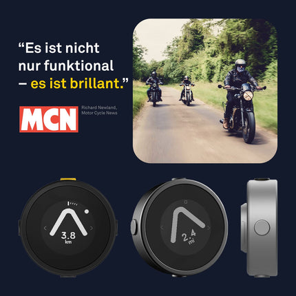 Beeline Moto Navi - must | Marsruudi planeerimine üle maailma | Ilmastikukindel | USB-laadimine | GPS-navigatsioon mootorratastele ja tõukeratastele koos kinnitusega