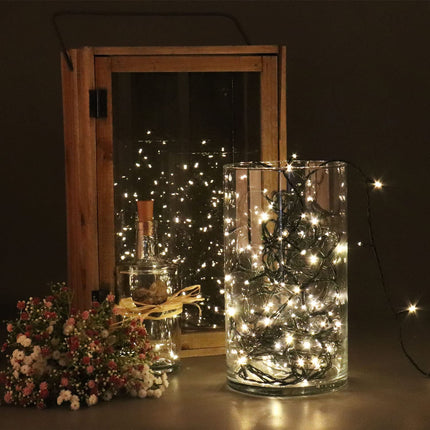 Idena 8325052 - LED light chain with 20 LEDs in warm white, with 8-hour timer function and transformer, approx. 3.9 m long, decoration for indoor &amp; outdoor use, as party decoration, Christmas decoration, for weddings