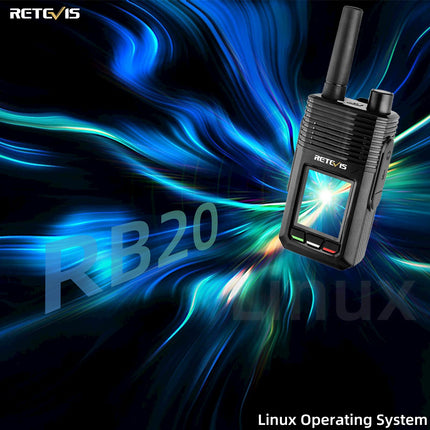 Retevis RB20 võrguühendusega kahesuunaline raadiosaatja, 4G piiramatu levialaga raadiosaatja, 4000mAh mini pika levialaga pihuarvuti GPS-iga, meeskonnale, veoautojuhile (must, 2 tk pakis)