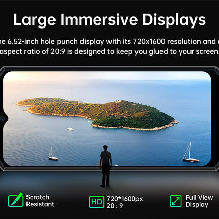 OUKITEL K15 Plus 10000mAh Battery Unlocked Smartphone, 4GB+32GB, 18W Fast Charge+Reverse Charge, 13MP Triple Camera, Android 10 Dual SIM Mobile Phone, 6.52''HD+, Fingerprint Face Recognition NFC Black