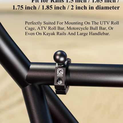 BRCOVAN 2 tk alumiiniumsulamist suur latiklamber 1-tollise TPU kuuliga ATV ja UTV turvapuurile 1,5''/1,65''/1,75''/1,85''/2'' ühildub RAM kinnitustega B-suuruses kuul, kahe pesaga õlg