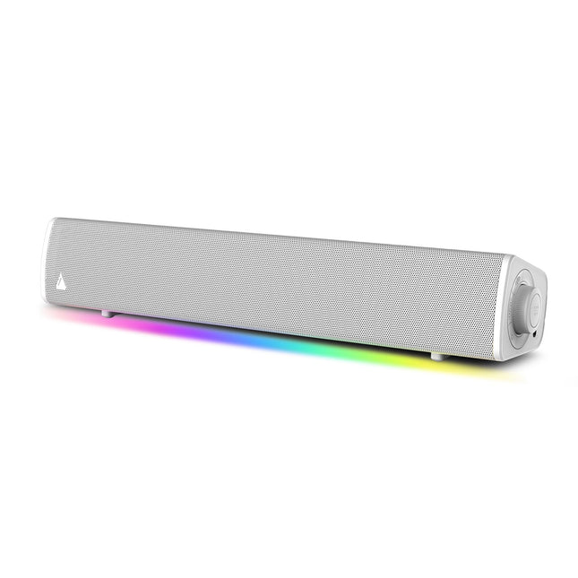 CREATIVE Sound Blaster GS3 (valge) kompaktne mängurikõlar RGB ja SuperWide tehnoloogiaga, USB-toitega, Bluetooth 5.4, kõrvaklapiväljundiga, PC ja Maci jaoks