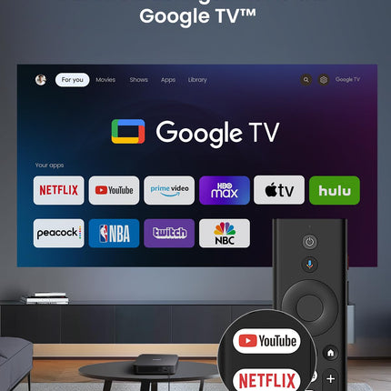 Dangbei Atom Mini Projector 1080P, 1200 ISO Lumens, Netflix Official, Dolby Audio, Autofocus Keystone Correction, 3D Projector 4K Supported, Small Projector with WiFi and Bluetooth for Home Theater/Home/Outdoor