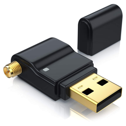 CSL - 300 Mbps WLAN Stick with Removable Antenna - Wireless LAN - USB 2.0 Stick - Mini Dongle 802.11nbg - SMA Jack 150 54 - Windows 11 Compatible - Black
