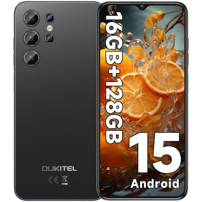 OUKITEL C1 Android 15 nutitelefon ilma lepinguta, 16 GB + 128 GB / 1 TB mobiiltelefon odav, 6,52" HD+ mobiiltelefon ilma lepinguta, 5150 mAh SIM-kaardita mobiiltelefonid, 13 MP + 5 MP, kahekordne 4G SIM-kaart, 3 pesa/sõrmejäljelugeja/OTG/3,5 mm pesa