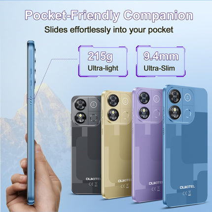 OUKITEL C57 Pro nutitelefon ilma lepinguta - 16GB+128GB/1TB mobiiltelefon ilma lepinguta, 6,52" Android 14 nutitelefon, 4300mAh, kaheksatuumaline, 13MP kaamera, kahe SIM-kaardiga 4G lukustamata mobiiltelefonid, sõrmejälje-/näotuvastusega/GPS