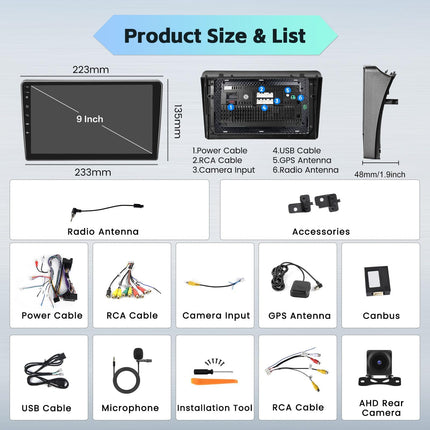 [8 südamikku 4G + 64G] Hikity autoraadio Android 13 Peugeot 407 2004-2011 9-tollise puutetundliku ekraaniga autoraadio 1280 * 720 piksliga 32EQ FM RDS juhtmevaba Carplay Android Auto GPS navigatsioon WiFi tahavaatekaamera