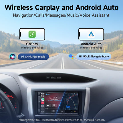 ATOTOZONE A5L Android Double DIN raadio, autoraadio navigatsiooniga, 7-tolline digitaalne meediavastuvõtja, juhtmevaba CarPlay ja Android Auto, WiFi/Bluetooth/USB jagamine, 2G+32G, MirrorLink, 24-bitine ekvalaiser DSP, FM/RDS/SWC