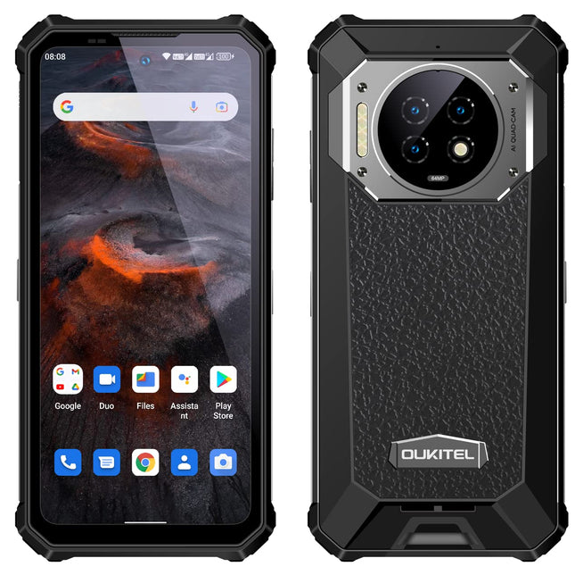 OUKITEL 21000mAh Battery Outdoor Smartphone Without Contract WP19, 64MP Triple Camera IR Night Vision, Android 12 IP68 Waterproof Shockproof Phone, Helio G95 8GB+256GB, 6.78'' FHD+, 33W Fast Charging NFC