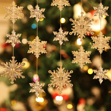 45 Pieces Crystal Snowflake Ornaments Clear Acrylic Snowflake Christmas Christmas Tree Hanging Pendants for Winter Theme Party Supplies