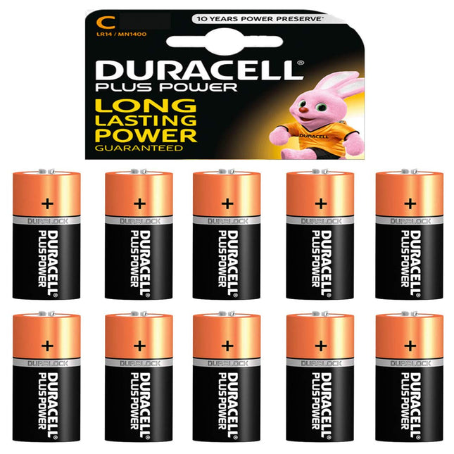 10 x Duracell 1.5V Baby C/LR14/AM2/4014/leelispatareid