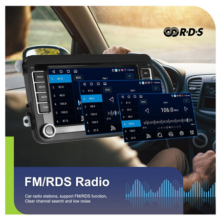 4+64G CAMECHO Android 13 Car Radio for VW Golf 5 6 Touran Polo Touran with Carplay/Android Auto/Mirrorlink, 7 inch Capacitive Touchscreen Supports WiFi/GPS/FM/Bluetooth/SWC