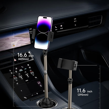 JSAUX autotelefoni hoidik, metallist pika varrega ülistabiilne mobiiltelefonihoidik autosse - reguleeritav iPhone 16 15 Pro Max 13 12 11, Samsung Galaxy S24 S23 Ultra, Google Pixel 9 Pro jaoks