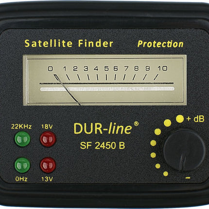 DUR-line® SF 2450 B - Satfinder - Mõõteseade kummist kaitsekattega digitaalse satelliitantenni täpseks reguleerimiseks - kõrge tundlikkus - komplektis F-kaabel ja suurepärased juhised