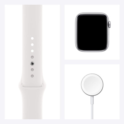 Apple Watch SE 2020 (GPS, 44MM) Silver Aluminum Case with Blanc Sport Band (Refurbished)