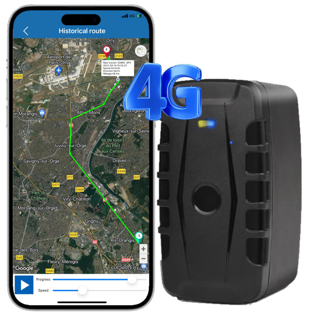 Winnes 4G GPS Tracker 240 Days Long Standby Time GPS Tracker Car with Free Apps Strong Magnetic and IP67 Waterproof GPS Car Finder Worldwide Real-Time Tracking Motorcycles, Cars, Trucks