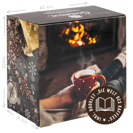Corasol Premium Coffee World Tour Advent Calendar with 24 gourmet roasted coffees from 24 countries, including booklet, whole bean (240 g)