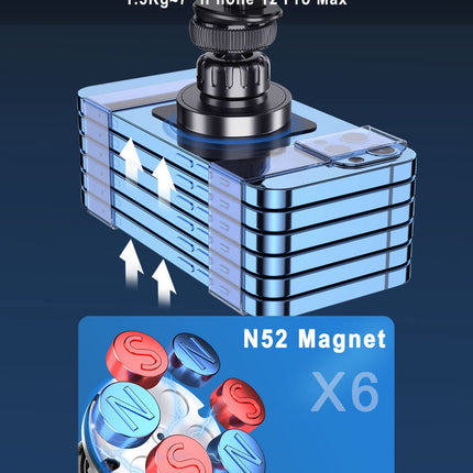 Rainway magnetiline autotelefonihoidik, täiustatud konks, magnetiline autotelefonihoidik 6 magnetiga, ühildub iPhone'i, Samsungi jne telefonidega.