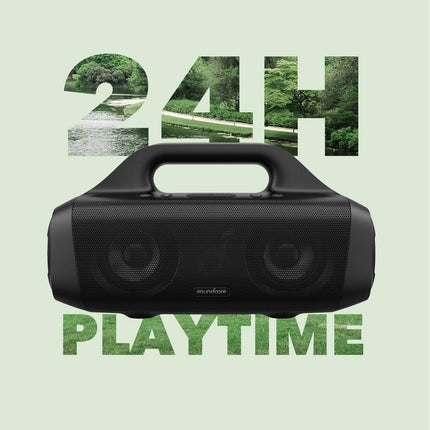 Soundcore Motion Boom Bluetooth speaker by Anker, with titanium audio drivers, BassUp technology, IPX7 water protection, 24h battery, ideal for outdoors, garden, beach