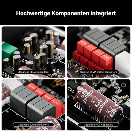 Fosi Audio V3 HiFi võimendi 600W, TPA3255 Mini 2.0CH D-klassi stereovõimendi 300W x 2, võimendi kõlaritele, sh 48V/5A toiteplokk