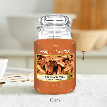 Yankee Candle lõhnaküünal klaaspurgis (suur) | Kaneelipulk | Küünal, mille põlemisaeg on kuni 150 tundi | Ideaalsed kingitused naistele