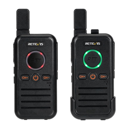 Retevis RB645 laetav raadiosaatja, PMR446 pihuarvuti kahesuunaline raadiosaatja, kahekordne PTT-raadio, USB C VOX käed-vabad seadmed, professionaalne perereiside raadiosaatja telkimiseks (2 tk, must)