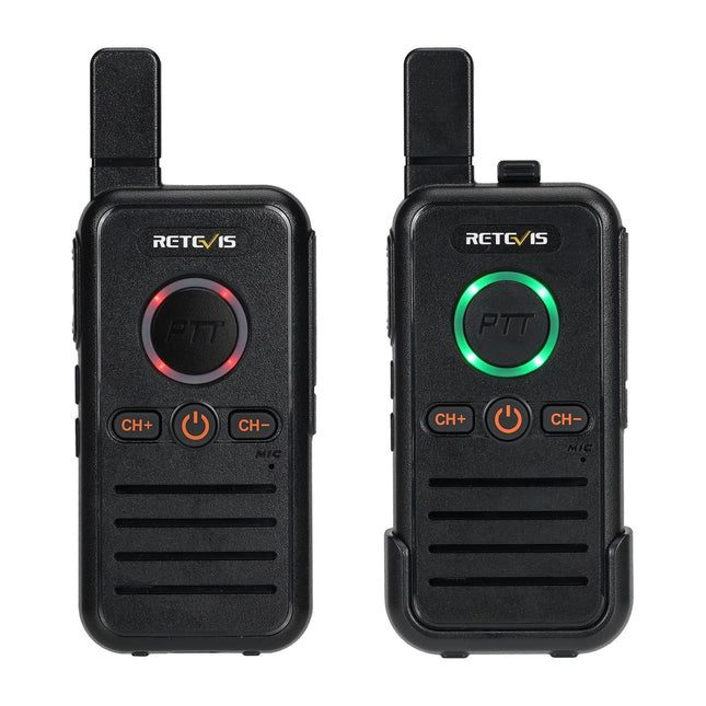 Retevis RB645 laetav raadiosaatja, PMR446 pihuarvuti kahesuunaline raadiosaatja, kahekordne PTT-raadio, USB C VOX käed-vabad seadmed, professionaalne perereiside raadiosaatja telkimiseks (2 tk, must)