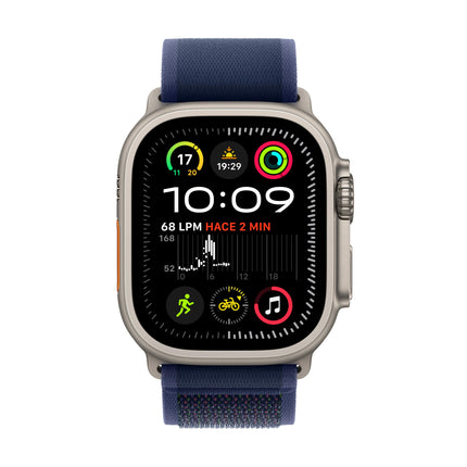 Apple Watch Ultra 2 [GPS + Cellular, 49mm] Natural Titanium Case with Blue Trail Loop Band, M/L (Refurbished)