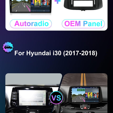 YUNTX [PX6-4G+64G] Android 14 autoraadio Hyundai i30 (2017-2019) mudelile - 9-tolline IPS 2 DIN puuteekraan - kaameraga - DAB/GPS/HDMI/4K/roolil juhtimine/CarPlay/WiFi/Bluetooth 5.0/MirrorLink