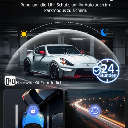 CIEVIE 4K+1080P autokaamera ees ja taga 64 GB SD-kaardiga, 5 GHz WiFi-ga autokaamera 1,5-tollise IPS-ekraaniga, 170° lainurk, G-andur, WDR öine nägemine, tsükkelsalvestus, rakenduse juhtimine, toetab maksimaalselt 256 GB
