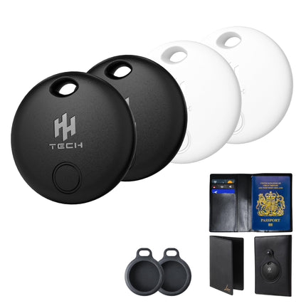 Smart Tag Pack-4 Combo: including free Luxor wallet/passport cover - key tracker and item finder for Apple iOS devices