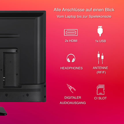 Telefunken XH32N750M 32-tolline HD-valmis LED-teler 80 cm ekraani diagonaaliga ja integreeritud kolmekordse tuuneriga, must
