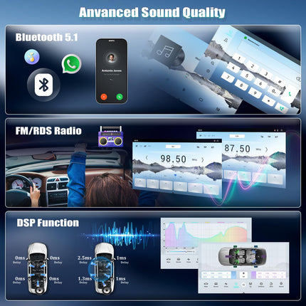 [8 tuumalist 4+64G] SIXWIN Android 13 autoraadio CarPlay/Android Auto toega BMW X3 E83 (2004-2012) mudelile, 9-tolline puutetundlik ekraan WiFi, GPS, Bluetooth, FM/RDS EQ ja tahavaatekaameraga