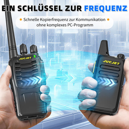 JUCJET (4 tk) täiustatud versiooniga T20D raadiokomplekt, 16 kanalit, mürasummutus, VOX, PMR-raadio, laetav, kahesuunaline raadiosaatja kooli, turvalisuse ja hotelli jaoks (must)