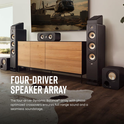 Polk Audio Signature Elite ES60 high-resolution HiFi floorstanding speaker for home theater, Hi-Res Certified, compatible with Dolby Atmos and DTS:X (piece), Black, SIGS60ELBK