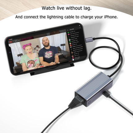IVSHOWCO Lightning to RJ45 Ethernet LAN Network Adapter for iPhone [Apple MFi Certified], iPad to Ethernet Adapter with Charging Port, 100 Mbps High Speed, Plug and Play (1.65ft)