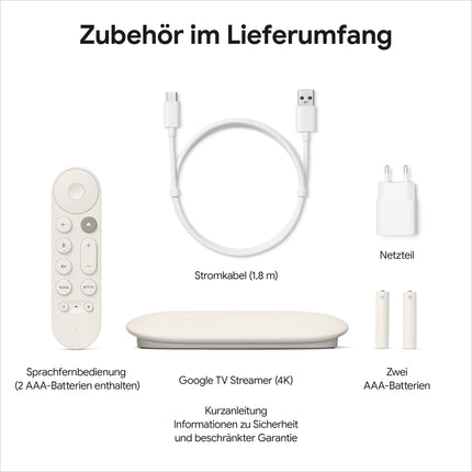 Google TV Streamer 4K – lõõgastav meelelahutus kiire voogedastuse ja häälotsinguga kaugjuhtimispuldiga – filmid, sarjad, otseülekanded ja Netflix 4K HDR-is – 32 GB salvestusruumi – Portselan