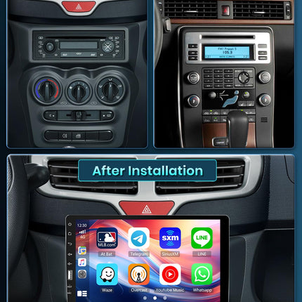 Ohraido CarPlay 1 DIN autoraadio 9-tollise puutetundliku ekraaniga, 1 DIN autoraadio Android Auto raadioga, FM AM USB SWC Mirror Link autoraadio tahavaatekaamera ja mikrofoniga