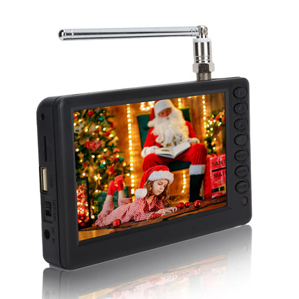 Dpofirs Portable 5 inch HD TV, 1500 mAh LCD TV Digital &amp; Analog Equipped with USB Port, Memory Card Slot, U-Disk Content Player for Travel, Camping