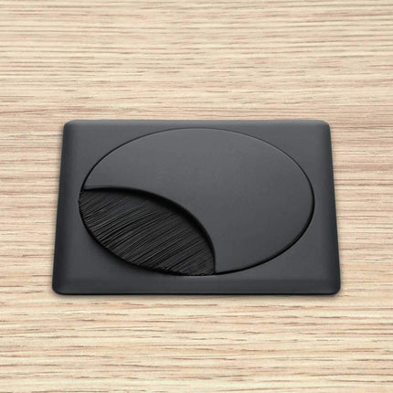 Eisnhauer® kaablikarp kandiline, roostevabast terasest, mustaks lakitud, puurimisdiameeter 80 mm, harjastihendiga, eemaldatav kaas, kahes asendis lukustatav, kõrgus u 23 mm