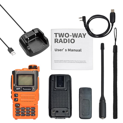 QUANSHENG UV-K6 5W raadiosaatja, pika levialaga laetav pihuraadio täiskasvanutele, politseiraadio FM, NOAA, C-tüüpi laadimisega, 200 kanaliga (UA-K6 kaabliga)