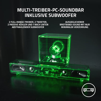 Razer Leviathan V2 - PC Gaming Soundbar (Dolby 5.1 Surround Soundiga, võimsa bassikõlariga sügava bassi jaoks, ideaalne mängimiseks, filmide ja muusika kuulamiseks) Must