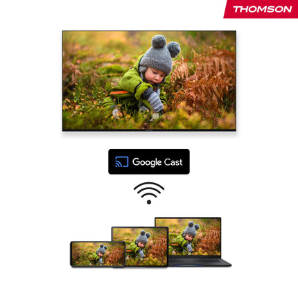 Thomson Streaming Box 270 Plus | Integrated speaker for voice control | Google TV | Netflix, Disney+ | 4K UHD | Streaming via Wi-Fi | Google Cast | 32GB storage