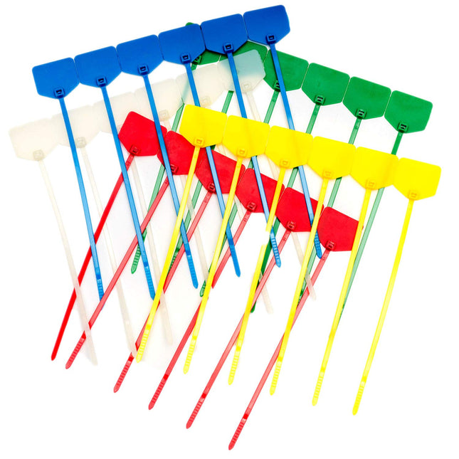 Cable ties 180mm labelable with 18cm labeling field (125, Green/Frost White/Red/Yellow/Blue)