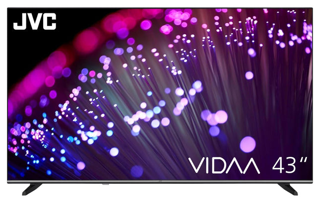 JVC 43-tolline nutiteler VIDAA LT-43VD3555 4K UHD HDR-teler Dolby Visioniga ja integreeritud kolmekordse tuuneriga, LED-teler must