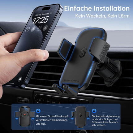 SYNCWIRE Car Phone Holder [Upgraded More Stable Version] Car Phone Holder Air Vent Car Mount with One-Button Release 360° Rotatable Car Phone Holder for iPhone, Galaxy, Pixel,