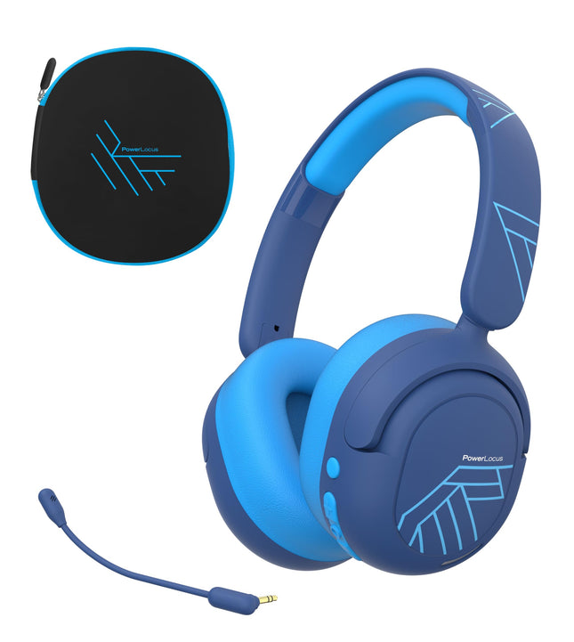 PowerLocus Bluetooth kõrvaklapid lastele, aktiivne mürasummutus, 70 tundi mänguaega, 74/85/94 dB ohutu helitugevus, laste kõrvaklapid varremikrofoniga, juhtmevabad ja juhtmega laste kõrvaklapid ümbrisega