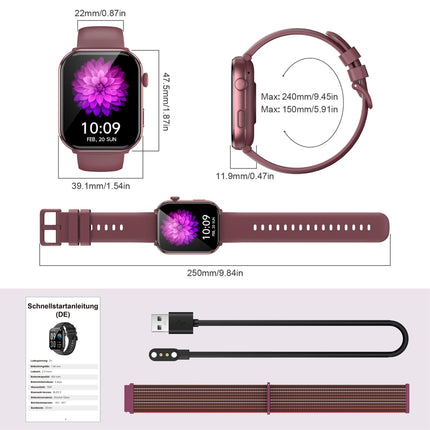 Blackview Smartwatch Women Men, AMOLED Screen Always-On, Fitness Watch with Phone Function, Make/Receive Calls, Sports Watch 100+ Sport Modes, Heart Rate Sleep Monitor, Pedometer, Watch for Android iOS