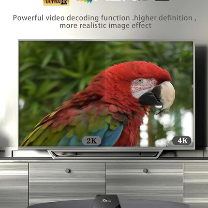 Android 10.0 teleriboks, Android Box 2 GB muutmälu ja 8 GB ROM-iga Allwinner H313 neljatuumaline 64-bitine ARM Corter-A53 protsessor 4K eraldusvõimega 2,4/5,8 GHz WiFi 100M LAN Enternet 3D HDR nutiteleriboks